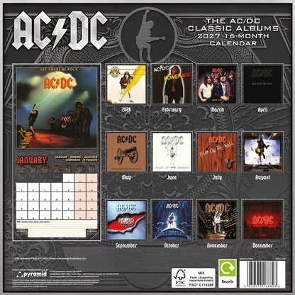AC/DC Kalender Albums 2027 30 x 30 cm
