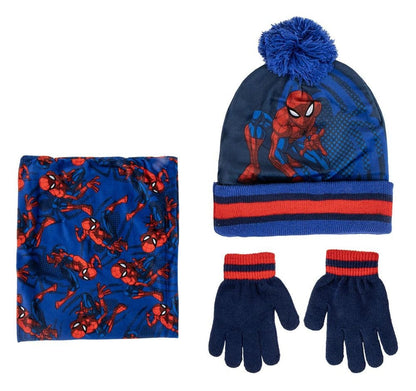 Marvel 3er-Set Beanie, Schlauchtuch Snood & Handschuhe Spider-Man