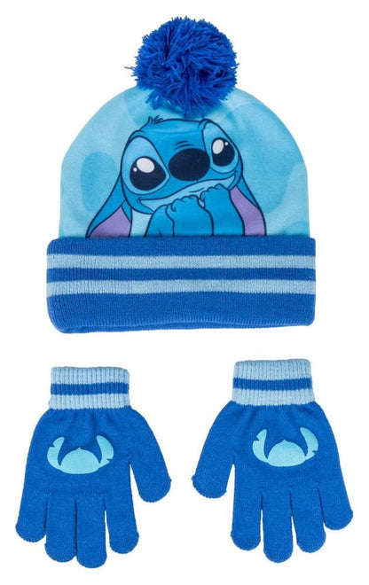 Lilo & Stitch 2er-Set Beanie & Handschuhe Blau