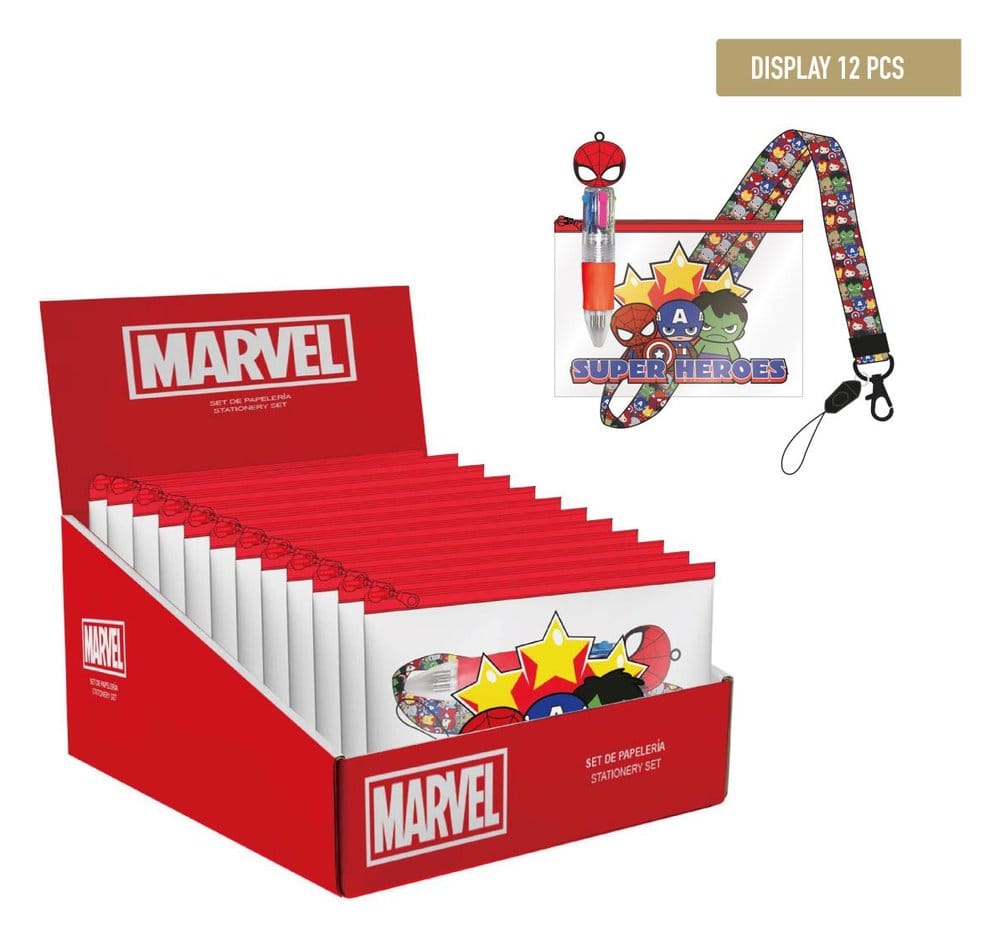 Marvel Schreibwaren-Set mit Anhänger Super Heroes Display (12)