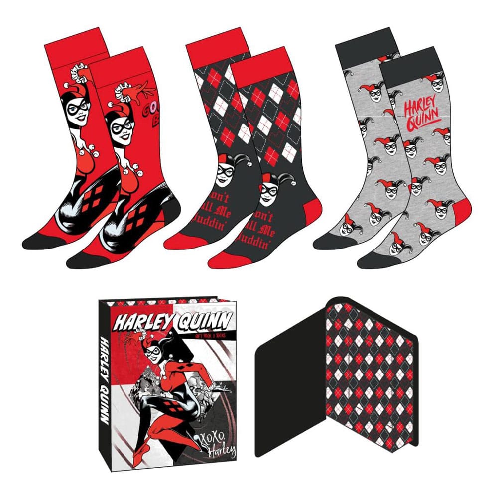 DC Comics Socken 3er-Pack Harley Quinn 36-43