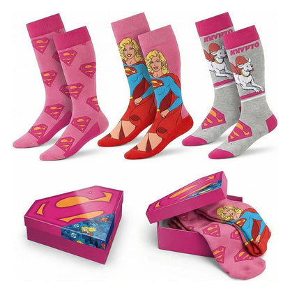 DC Comics Socken Superman Supergirl 3er-Pack 36-43