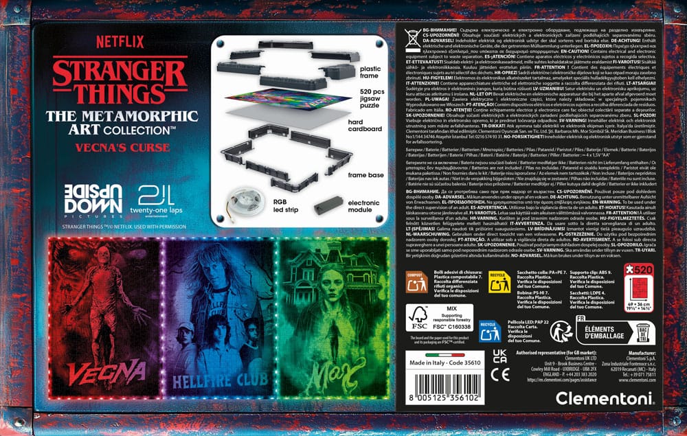 Stranger Things Metamorphic Art Collection Puzzle mit Leucht-Effekt Vecna (520 Teile)