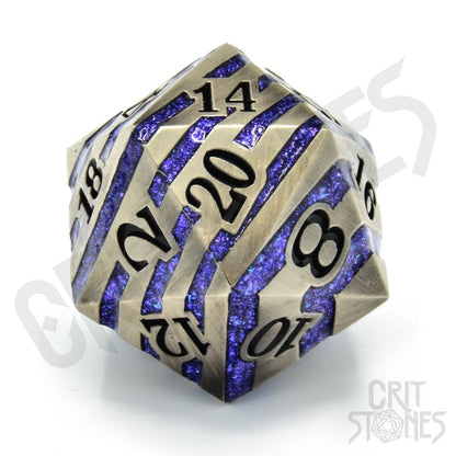 CritStones Metal Würfel D20 Engraved Elder 3 cm