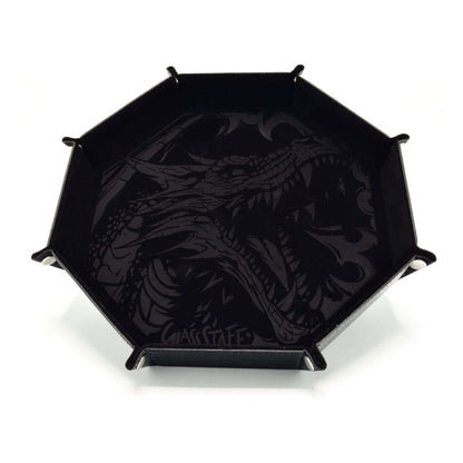 CritStones Faltbarer Würfelteller Dragon Skin XL Edition Black