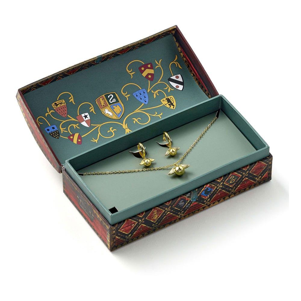 Harry Potter: Quidditch Golden Snitch Halskette und Ohrringe Geschenkset (Goldfarben)