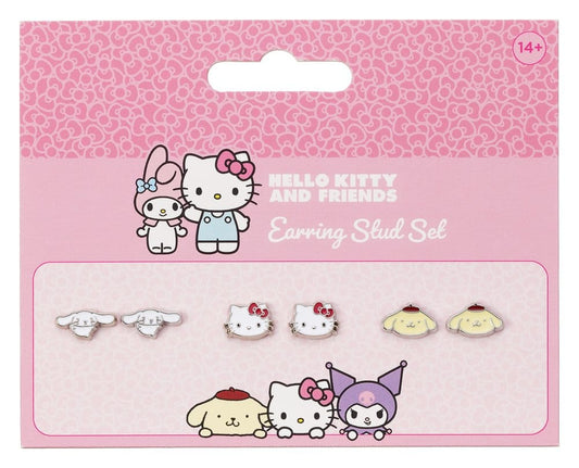 Sanrio Ohrstecker-Set Hello Kitty, Cinnamon Roll und Pompompurin