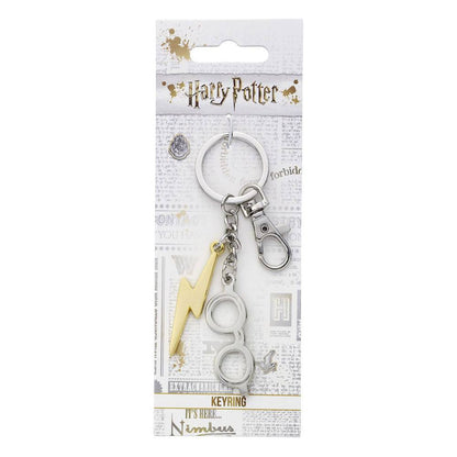 Harry Potter Schlüsselanhänger Blitz & Brille (versilbert)