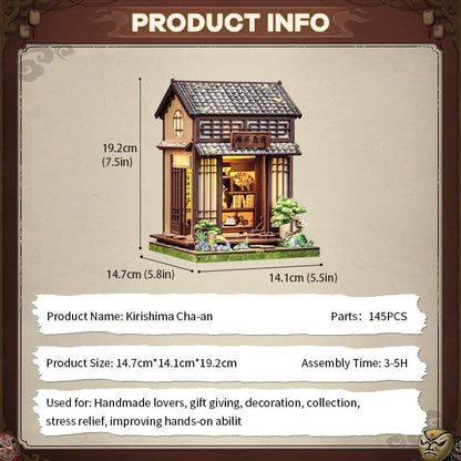 Miniature House Model Kit Kirishima Cha-an 19 x 14 cm