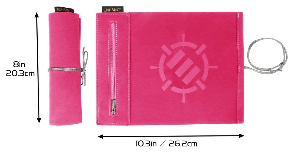 Enhance Tabletop-Zubehör Roll on a Scroll Würfel und Würfelmatte Pink