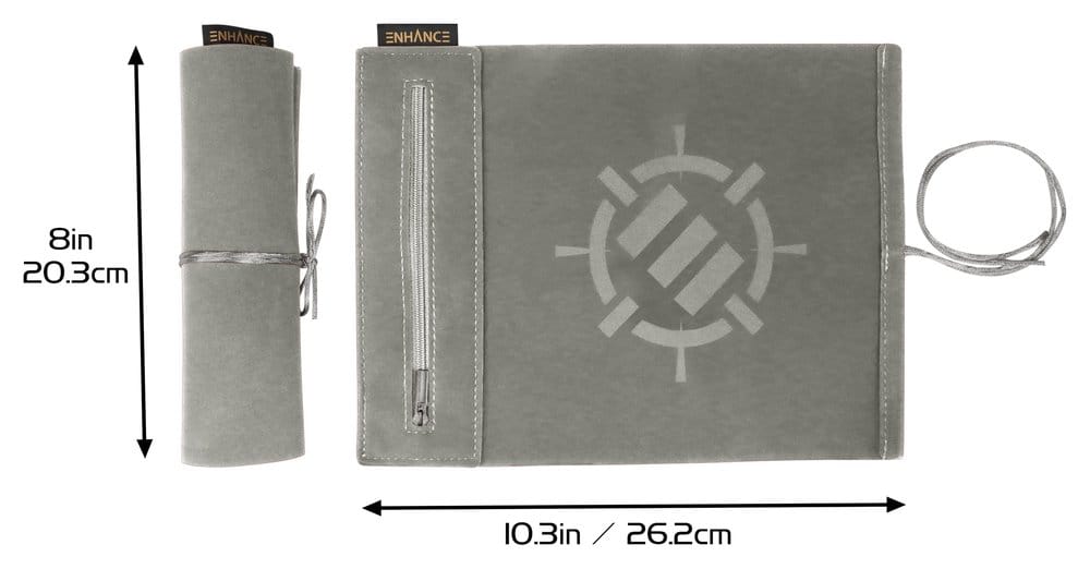 Enhance Tabletop-Zubehör Roll on a Scroll Würfel und Würfelmatte Silber
