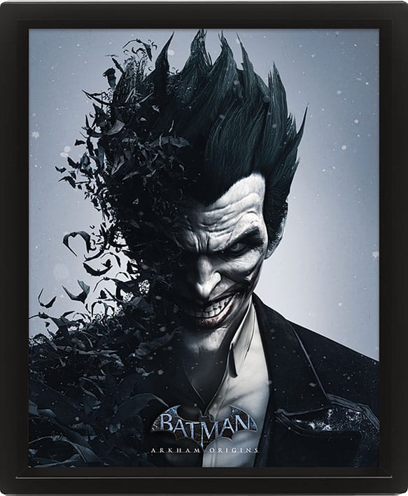 Batman Arkham Origins 3D-Effekt Poster Set im Rahmen Batman vs. Joker 26 x 20 cm (3)