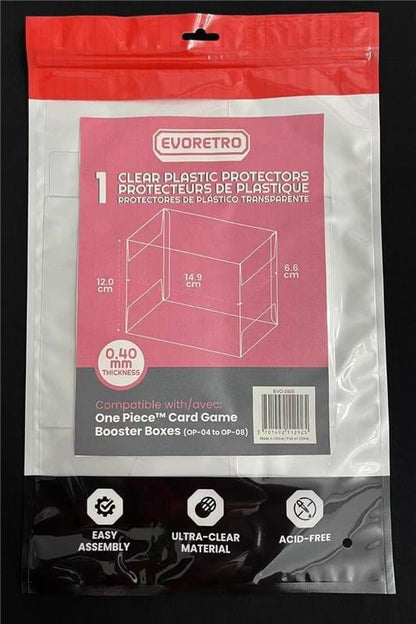 Evoretro PET Gehäuse 1er-Pack für One Piece Card Game Booster Boxes (OP-04 bis OP-08) 12 x 6 x 15 cm