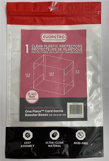 Evoretro PET Gehäuse 1er-Pack für One Piece Card Game Booster Boxes (OP-04 bis OP-08) 12 x 6 x 15 cm