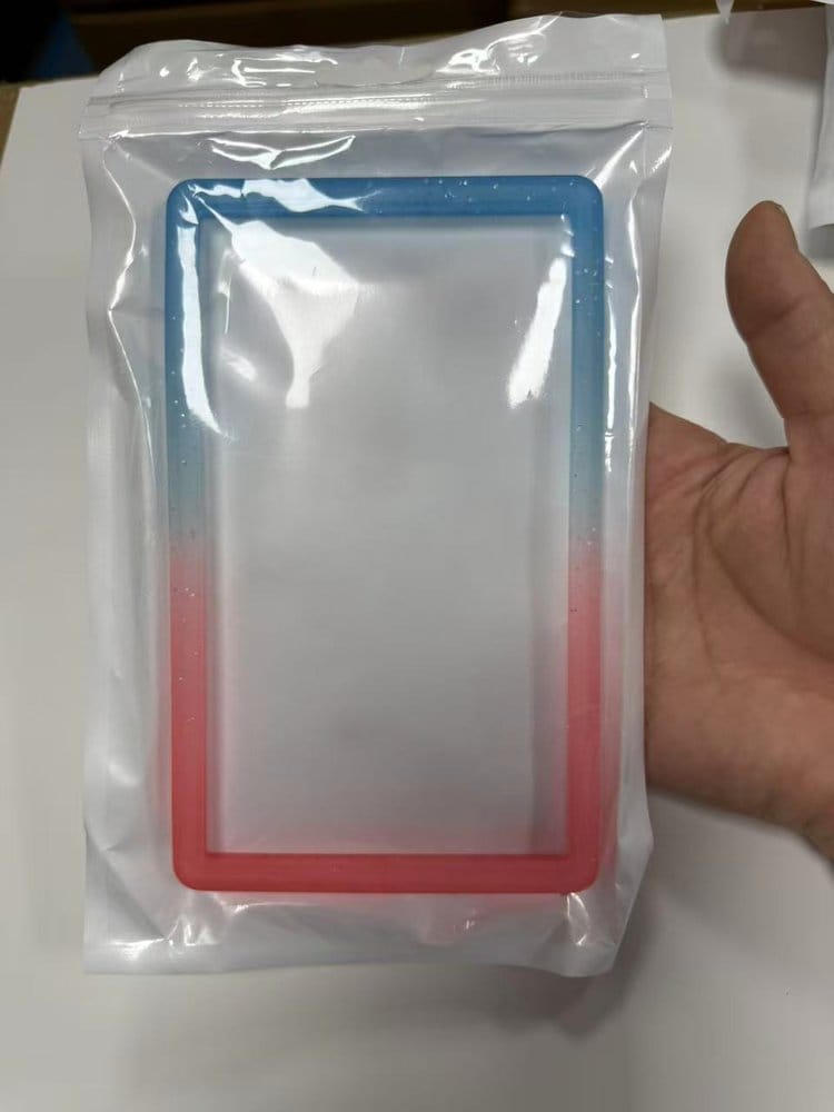Evoretro Bumper für PSA gegradete Karten-Slab Gradient Blue-Pink Glitter