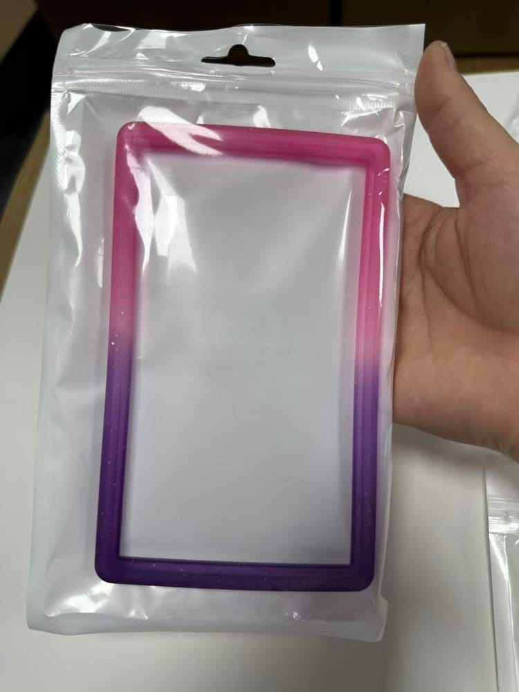 Evoretro Bumper für PSA gegradete Karten-Slab Gradient Pink-Purple Glitter