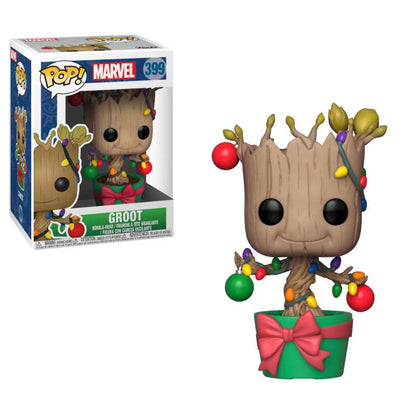 Marvel Comics POP! Marvel Holiday Vinyl Wackelkopf-Figur Groot (Lights & Ornaments) 9 cm