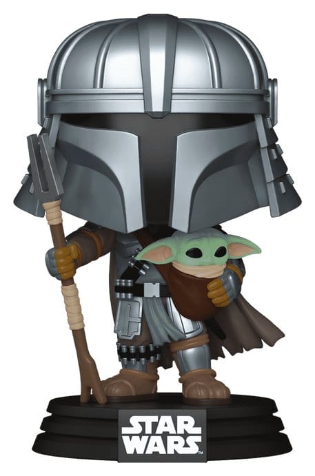 Star Wars POP! Vinyl Wackelkopf-Figur Mandalorian with Grogu (Impressions) Exclusive 9 cm