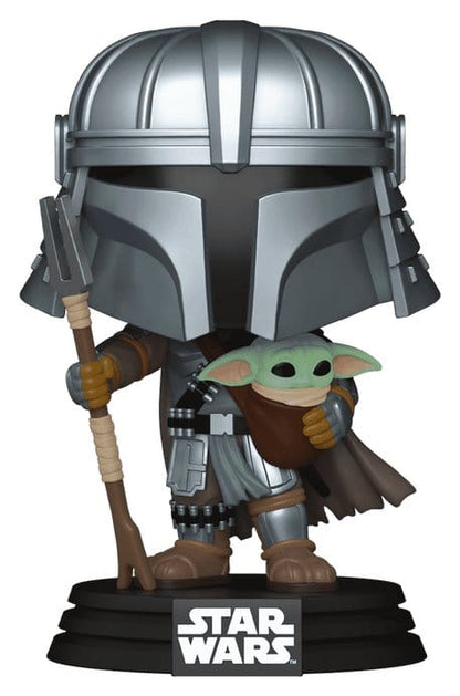 Star Wars POP! Vinyl Wackelkopf-Figur Mandalorian with Grogu (Impressions) Exclusive 9 cm