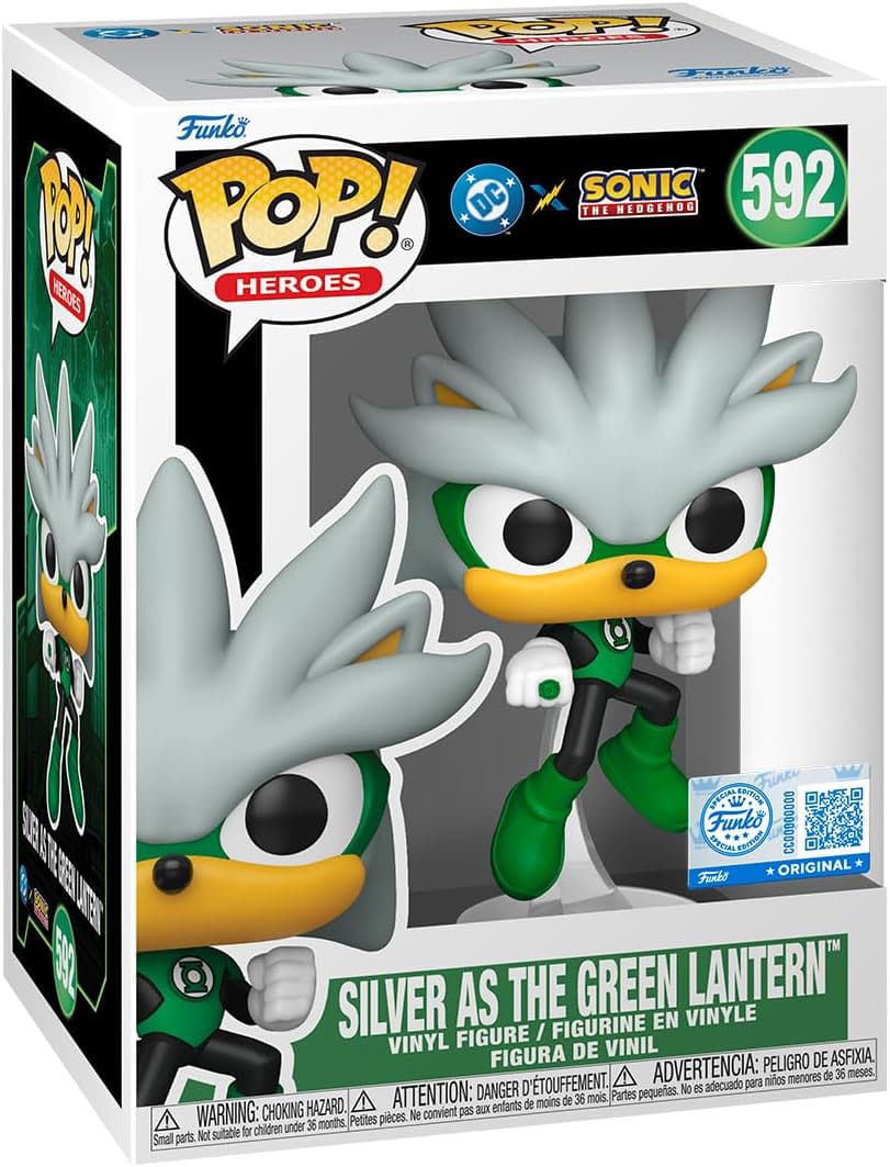 DC's Justice League and Sonic the Hedgehog POP! Movies Vinyl Figuren Silver/GL 9 cm