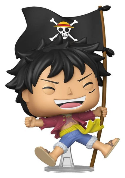 One Piece POP! Vinyl Animation Figur Luffy w/Flag 9 cm
