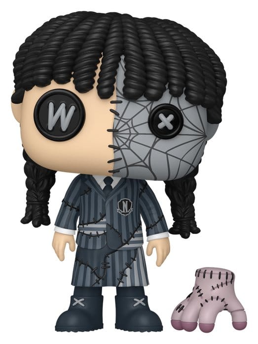 Wednesday POP! Televison Vinyl Figur Patchwork: Wednesday with Thing 9 cm