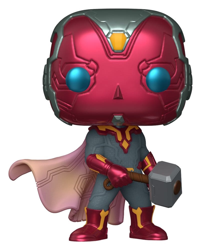 Marvel POP! Comics Vinyl Figur Vision with Mjolnir 9 cm