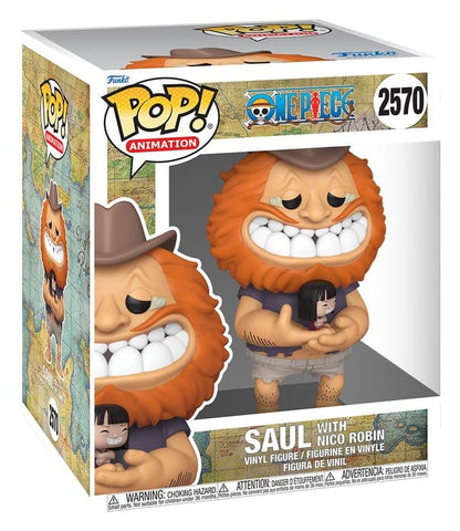 One Piece Super Sized POP! Animation Vinyl Figur Saul w/ Nico Robin 15 cm
