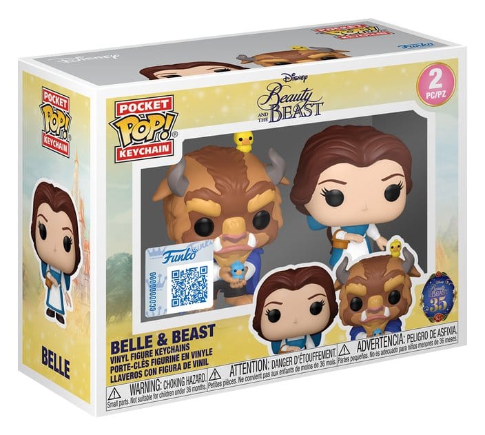 Die Schöne und das Biest POP! Vinyl Schlüsselanhänger 2er-Pack Belle & Beast 4 cm