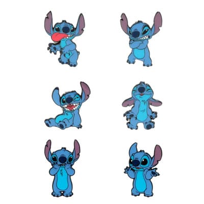 Disney Loungefly Ansteck-Pins Stitch Funny Faces Display (12)