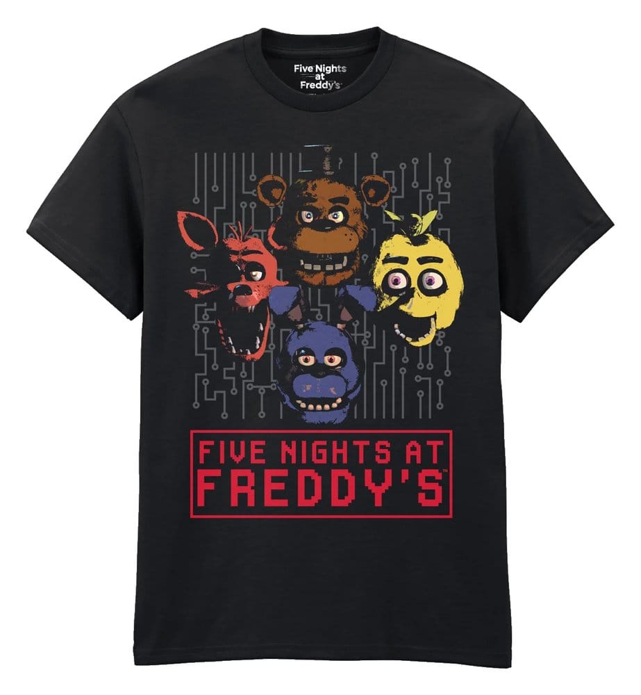 Five Nights at Freddy’s T-Shirt 4 Heads Black Größe L