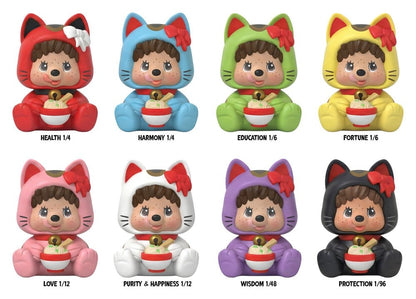 Monchhichi Rokimoto Figur Cup of Fun Lucky Cat Series Blind Box Display (6)