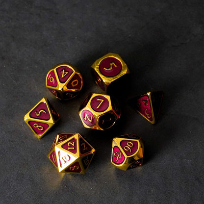 FanRoll Würfel Set Gold with Purple Enamel (7)