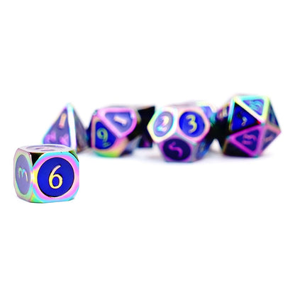 FanRoll Würfel Set Rainbow with Blue Enamel (7)