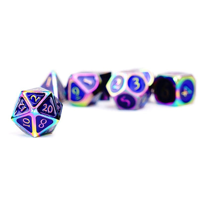 FanRoll Würfel Set Rainbow with Blue Enamel (7)