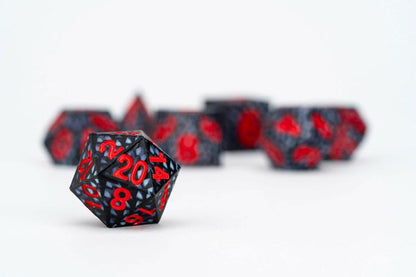 Dragon Storm Sharp Edge Silicone Würfel Set Black Dragon Scales (7)