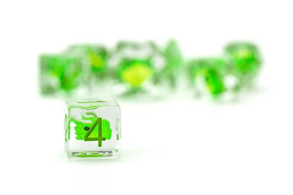 Dragon Storm Inclusion Würfel Set Green Dragon (7)