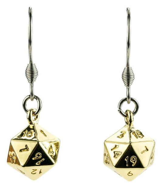Lair Wear Würfel-Ohrringe D20 Gold Metal