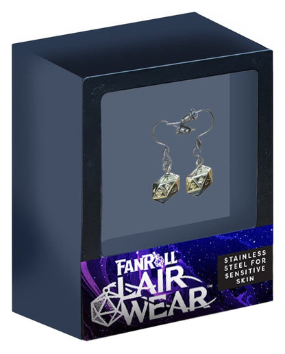 Lair Wear Würfel-Ohrringe D20 Gold Metal