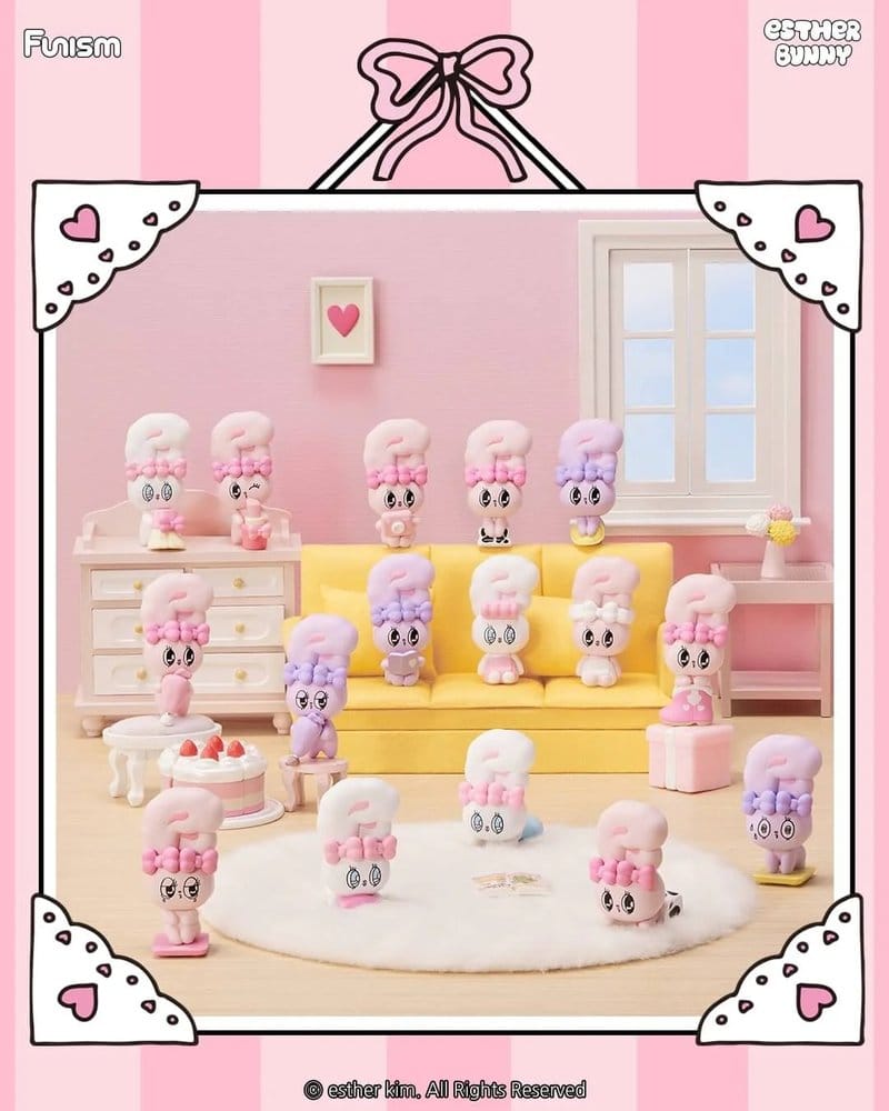 Esther Bunny Blind Box Minifiguren Little Vlog Bunny Face Series 6 cm Display (6)