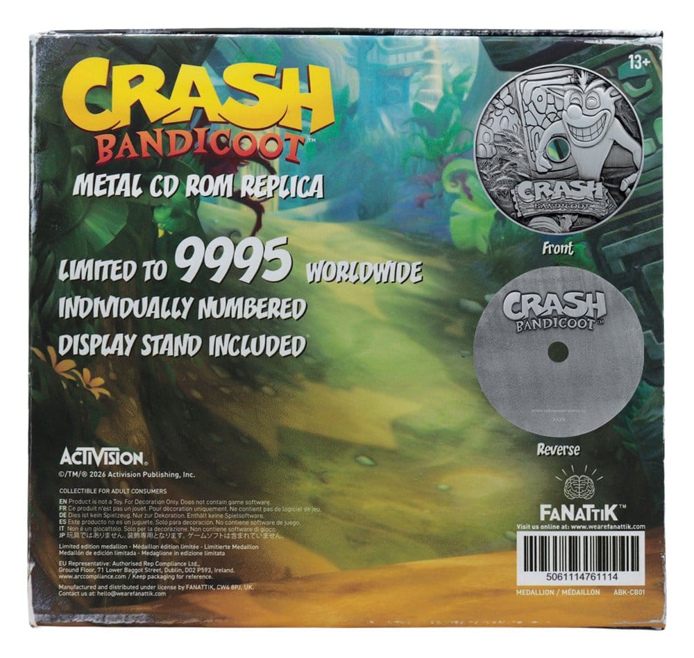 Crash Bandicoot Replik Metal CD-ROM Collectible Limited Edition 11 cm