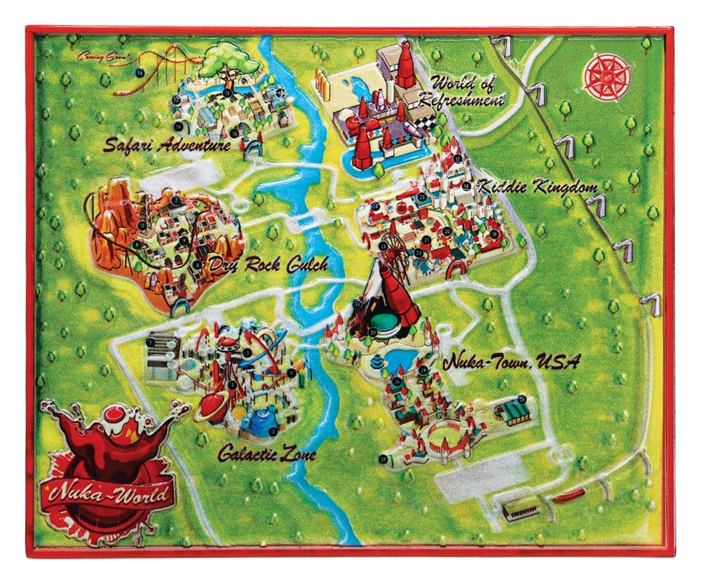 Fallout Replik Metal Map Nuka-World Limited Edition 16 x 13 cm