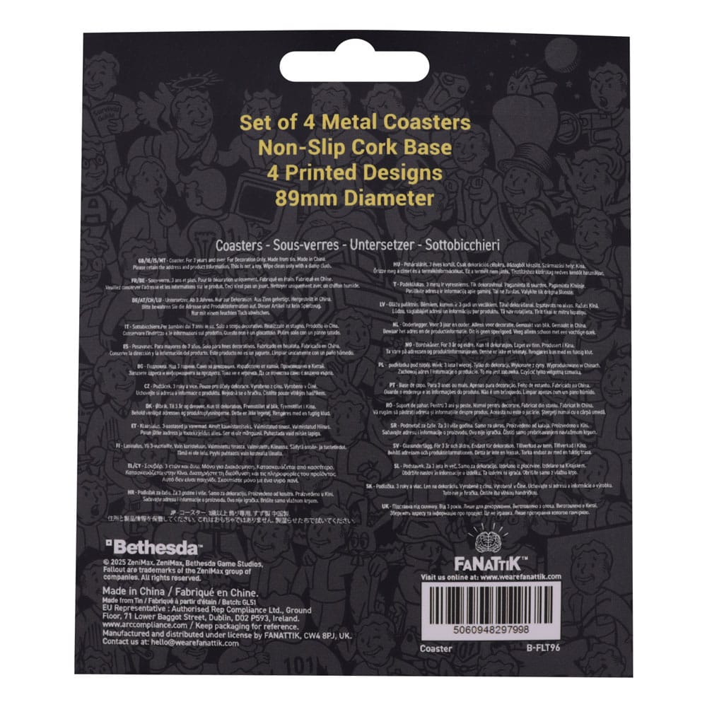 Fallout Untersetzer 4er-Pack Metal Drinks