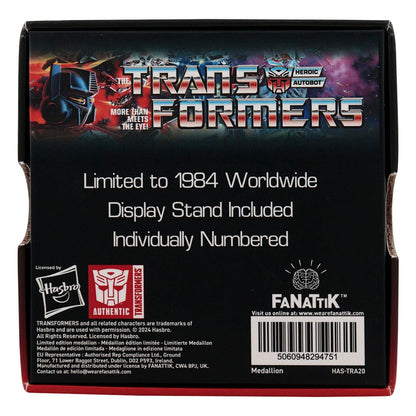 Transformers Medaille 40th Anniversary Autobot Edition