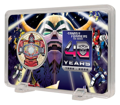 Transformers Sammelmünze The Movie 40th Anniversary Limited Edition 24k Gold Plated