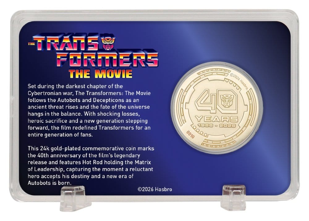 Transformers Sammelmünze The Movie 40th Anniversary Limited Edition 24k Gold Plated