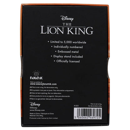 Der König der Löwen Metallbarren Limited Edition