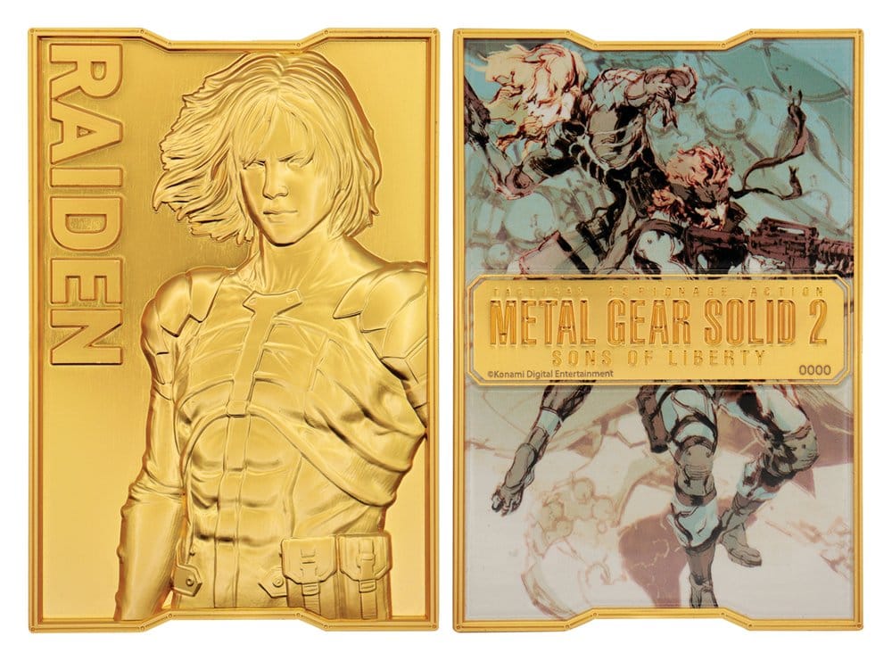 Metal Gear Solid 2 Metallbarren Raiden 24k Gold Plated Limited Edition