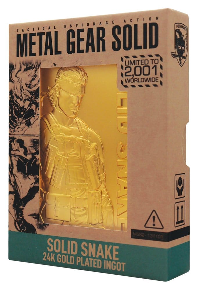 Metal Gear Solid 2 Metallbarren Snake 24k Gold Plated Limited Edition