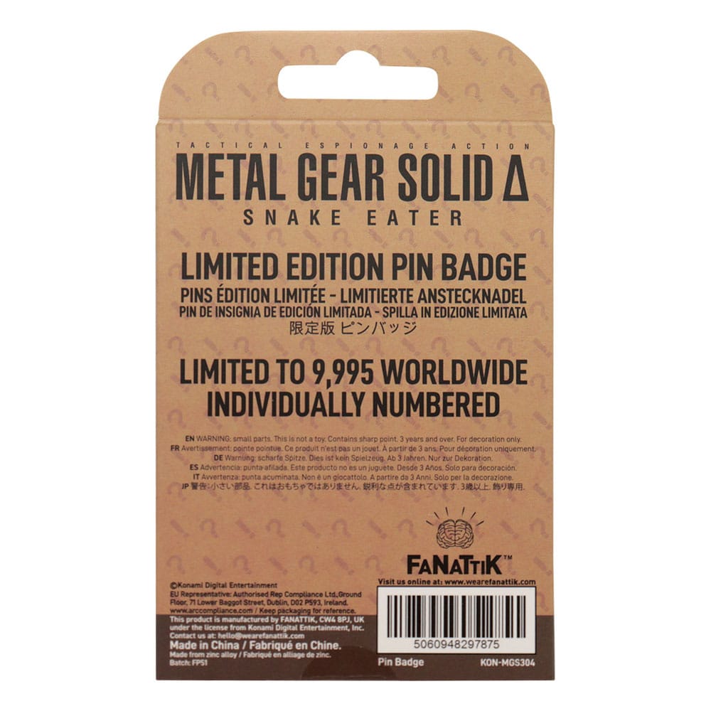 Metal Gear Solid Delta Ansteck-Pin Fox Limited Edition